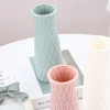 Creative plastic vases, ceramic imitation flower arrangement containers, Nordic color imitation rattan weaving vases, Nordic color PE vases Specification image